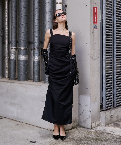JOSE MOON(ジョゼムーン)の「CODE BELTED DRESS/コードベルトドレス(ワンピース・レディース・カーキ/ブラック・38/36)」の14枚目の写真