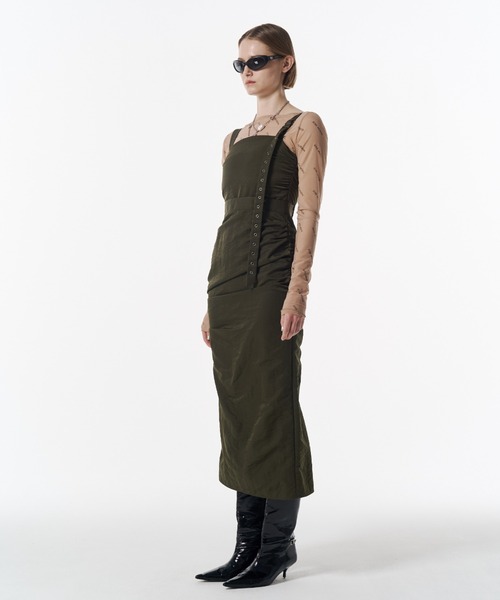 JOSE MOON(ジョゼムーン)の「CODE BELTED DRESS/コードベルトドレス(ワンピース・レディース・カーキ/ブラック・38/36)」の5枚目の写真