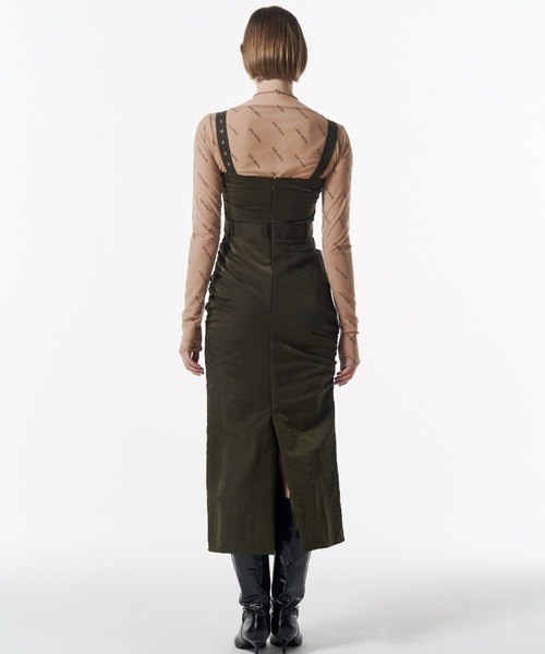 JOSE MOON(ジョゼムーン)の「CODE BELTED DRESS/コードベルトドレス(ワンピース・レディース・カーキ/ブラック・38/36)」の6枚目の写真