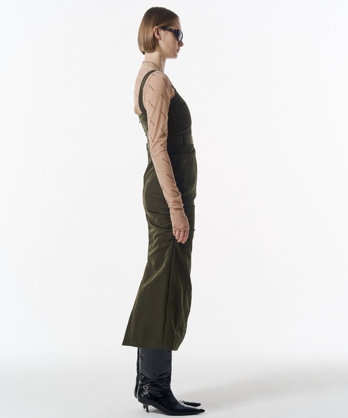 JOSE MOON(ジョゼムーン)の「CODE BELTED DRESS/コードベルトドレス(ワンピース・レディース・カーキ/ブラック・38/36)」の7枚目の写真