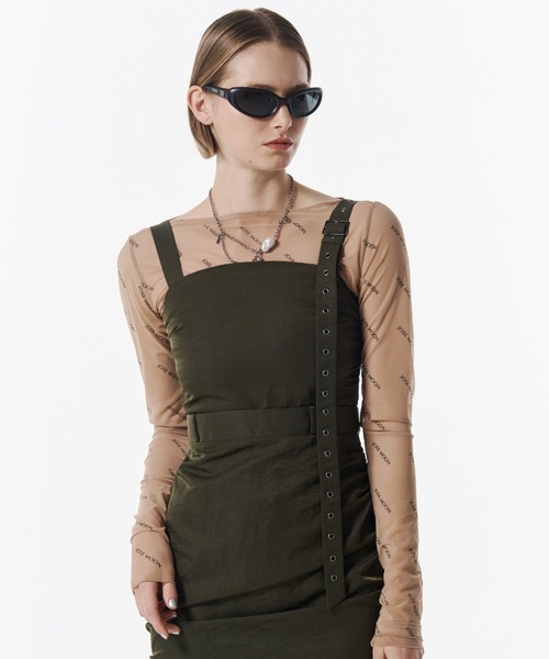 JOSE MOON(ジョゼムーン)の「CODE BELTED DRESS/コードベルトドレス(ワンピース・レディース・カーキ/ブラック・38/36)」の10枚目の写真