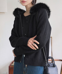 KOBE LETTUCE | 取り外しファー付きニットパーカー(パーカー)