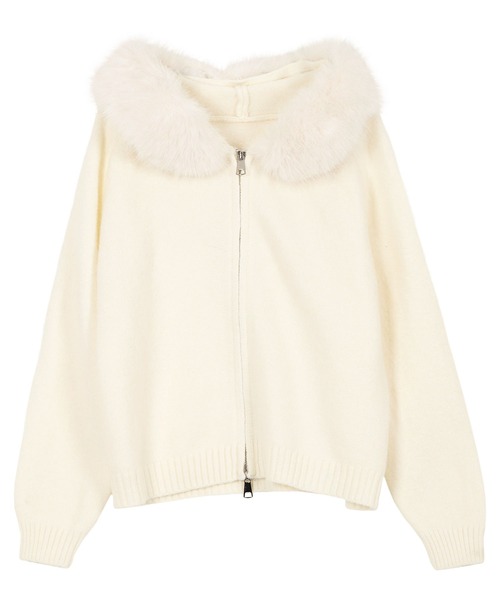 KOBE LETTUCE（コウベレタス）の「取り外しファー付きニットパーカー（パーカー・レディース・ブラック/グレー/アイボリー・M）」の11枚目の写真