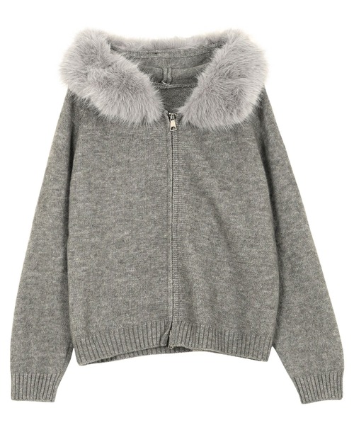 KOBE LETTUCE（コウベレタス）の「取り外しファー付きニットパーカー（パーカー・レディース・ブラック/グレー/アイボリー・M）」の13枚目の写真