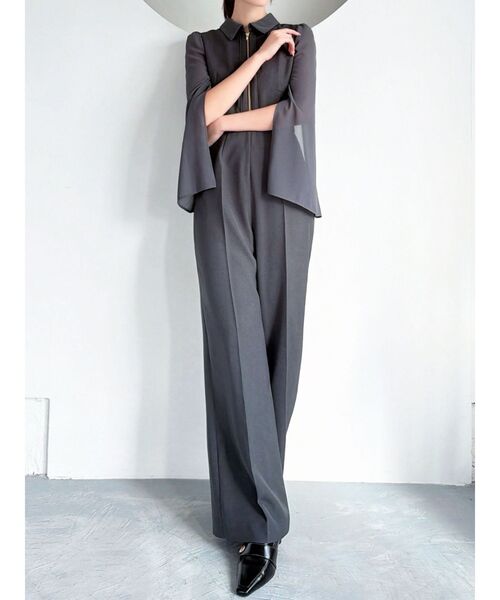 RESEXXY(リゼクシー)の「シアースリーブコンビネゾン(ワンピース・レディース・ブラック/チャコールグレー・SMALL/MEDIUM)」の2枚目の写真