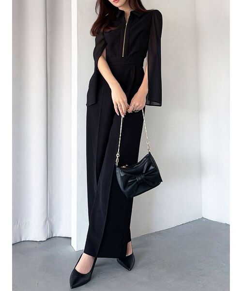 RESEXXY(リゼクシー)の「シアースリーブコンビネゾン(ワンピース・レディース・ブラック/チャコールグレー・SMALL/MEDIUM)」の1枚目の写真