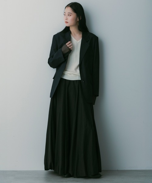 SERENO(セレーノ)の「バルーンギャザースカート(スカート・レディース・ホワイト/ブラック・M/S)」の3枚目の写真
