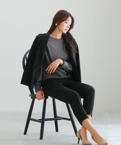 White Collection（ホワイトコレクション）の「【 ディテール映え 】 ドライタッチフライス・3WAYカシュクールブラウス（シャツ/ブラウス・レディース・アイボリー/チャコールグレー/ブラック・L/M/S）」の16枚目の写真