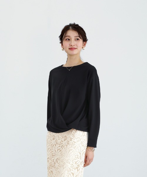 White Collection（ホワイトコレクション）の「【 ディテール映え 】 ドライタッチフライス・3WAYカシュクールブラウス（シャツ/ブラウス・レディース・アイボリー/チャコールグレー/ブラック・L/M/S）」の17枚目の写真