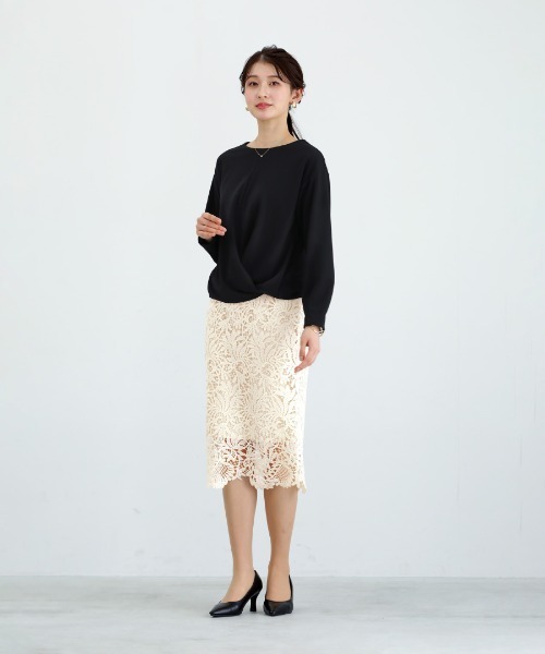 White Collection（ホワイトコレクション）の「【 ディテール映え 】 ドライタッチフライス・3WAYカシュクールブラウス（シャツ/ブラウス・レディース・アイボリー/チャコールグレー/ブラック・L/M/S）」の18枚目の写真