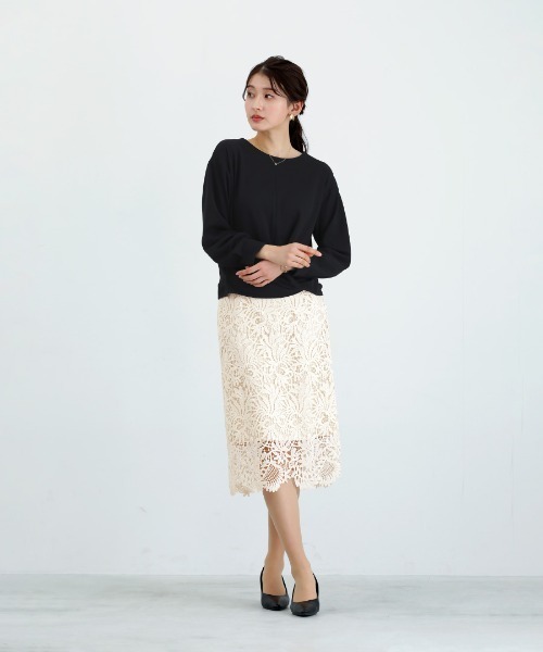 White Collection（ホワイトコレクション）の「【 ディテール映え 】 ドライタッチフライス・3WAYカシュクールブラウス（シャツ/ブラウス・レディース・アイボリー/チャコールグレー/ブラック・L/M/S）」の19枚目の写真