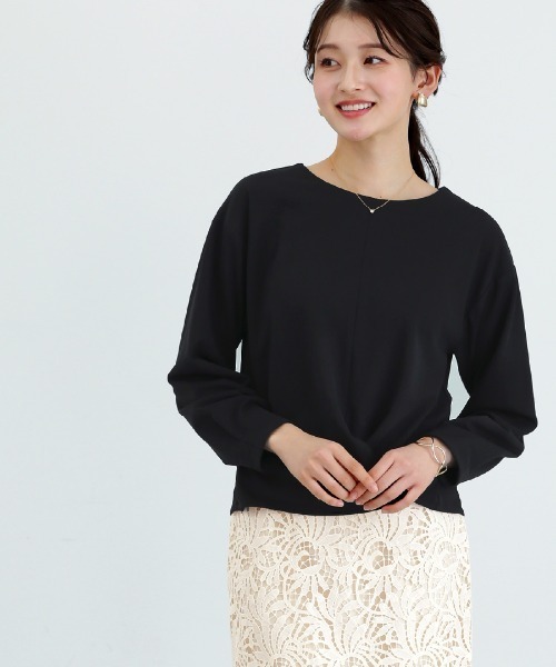 White Collection（ホワイトコレクション）の「【 ディテール映え 】 ドライタッチフライス・3WAYカシュクールブラウス（シャツ/ブラウス・レディース・アイボリー/チャコールグレー/ブラック・L/M/S）」の9枚目の写真