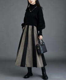 MAISON DE THERESE（メゾン ド テレーズ）の「上下2点セット　切り替えスカート/ボリュウームスリーブ　ニット セットアップ（セットアップ）」