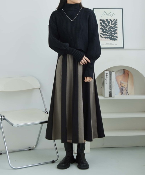 MAISON DE THERESE(メゾン ド テレーズ)の「上下2点セット 切り替えスカート/ボリュウームスリーブ ニット セットアップ(セットアップ・レディース・ブラック・M)」の15枚目の写真