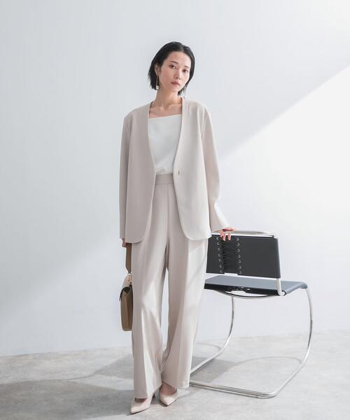 URBAN RESEARCH ROSSO WOMEN（アーバンリサーチ　ロッソ）の「ストレッチツイルタックストレートパンツ（その他パンツ・レディース・ブラック/ライトベージュ・36/38）」の6枚目の写真