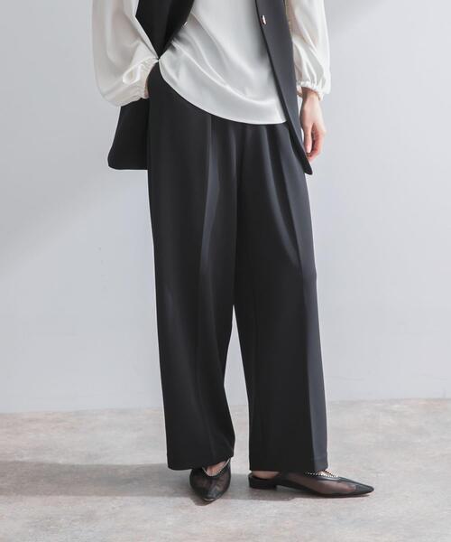 URBAN RESEARCH ROSSO WOMEN（アーバンリサーチ　ロッソ）の「ストレッチツイルタックストレートパンツ（その他パンツ・レディース・ブラック/ライトベージュ・36/38）」の15枚目の写真