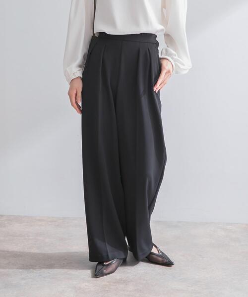 URBAN RESEARCH ROSSO WOMEN（アーバンリサーチ　ロッソ）の「ストレッチツイルタックストレートパンツ（その他パンツ・レディース・ブラック/ライトベージュ・36/38）」の19枚目の写真