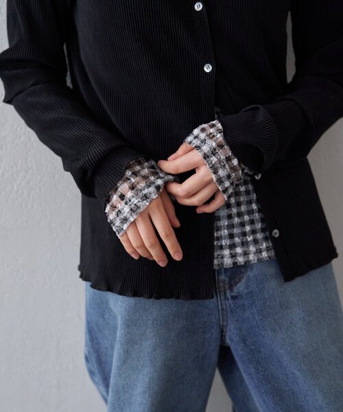 SHENERY（シーナリー）の「レースチェックプルオーバー（Tシャツ/カットソー・レディース・ブルー/ブラック・FREE）」の3枚目の写真