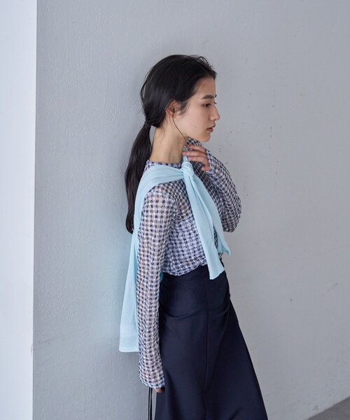 SHENERY（シーナリー）の「レースチェックプルオーバー（Tシャツ/カットソー・レディース・ブルー/ブラック・FREE）」の11枚目の写真