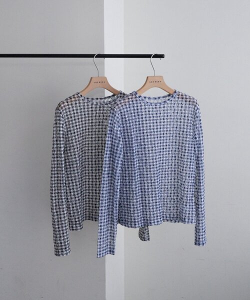 SHENERY（シーナリー）の「レースチェックプルオーバー（Tシャツ/カットソー・レディース・ブルー/ブラック・FREE）」の15枚目の写真