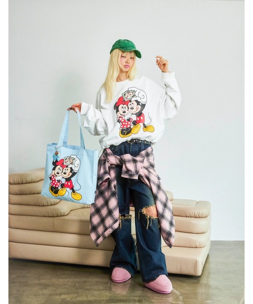 Little sunny bite（リトルサニーバイト）の「littlesunnybite/リトルサニーバイト/DISNEY mickey&minnie sweat（スウェット・レディース・ホワイト/ブラック・M/S）」の5枚目の写真