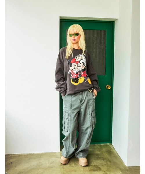 Little sunny bite（リトルサニーバイト）の「littlesunnybite/リトルサニーバイト/DISNEY mickey&minnie sweat（スウェット・レディース・ホワイト/ブラック・M/S）」の6枚目の写真