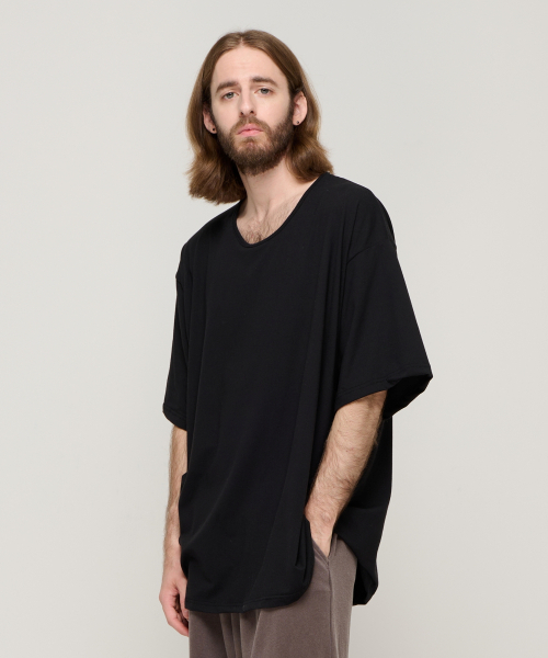 CARGOBROS(カーゴブロス)の「シルケットルーズフィットクルーネック半袖Tシャツ(ブラック)(Tシャツ/カットソー・メンズ・その他・FREE)」の1枚目の写真