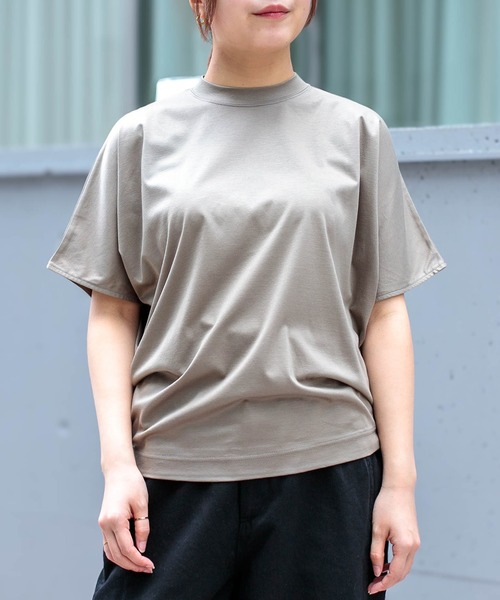 ALWEL（オルウエル）の「[ALWEL] DOLMAN TOP（Tシャツ/カットソー・レディース・ブラック/カーキ・FREE）」の3枚目の写真
