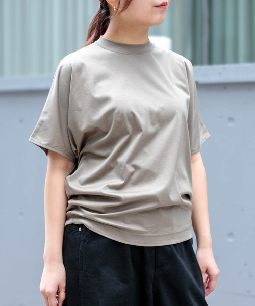 ALWEL（オルウエル）の「[ALWEL] DOLMAN TOP（Tシャツ/カットソー・レディース・ブラック/カーキ・FREE）」の5枚目の写真