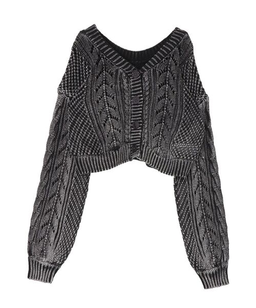 GYDA(ジェイダ)の「2WAYメッシュブリーチニットトップス(ニット/セーター・レディース・オフホワイト/ブラック/ネイビー/オレンジ/ピンク・FREE)」の6枚目の写真