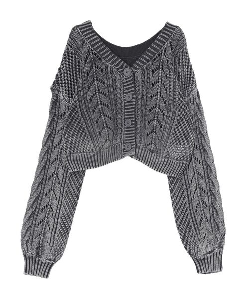 GYDA(ジェイダ)の「2WAYメッシュブリーチニットトップス(ニット/セーター・レディース・オフホワイト/ブラック/ネイビー/オレンジ/ピンク・FREE)」の8枚目の写真