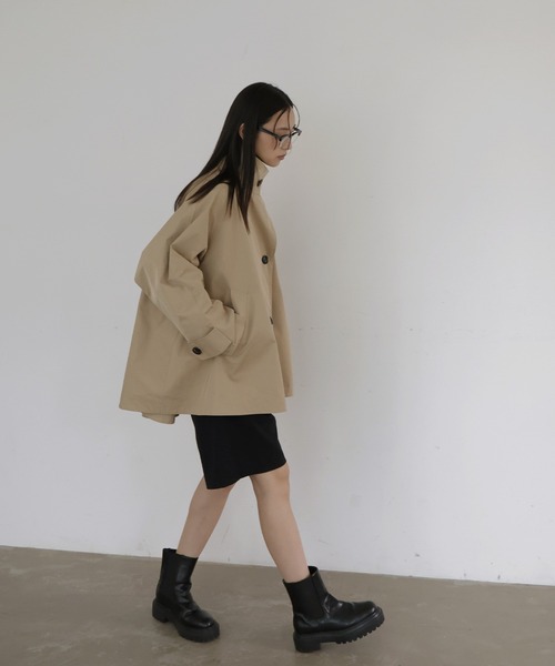 hellam（へラム）の「スタンドカラーケープトレンチコート（テーラードジャケット・レディース・アイボリー/ブラック/ベージュ・FREE）」の11枚目の写真
