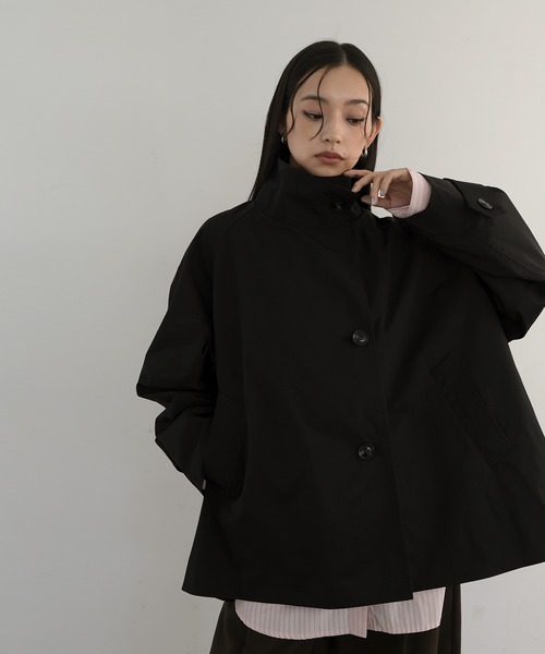 スタンドカラーケープトレンチコート（テーラードジャケット）｜hellam