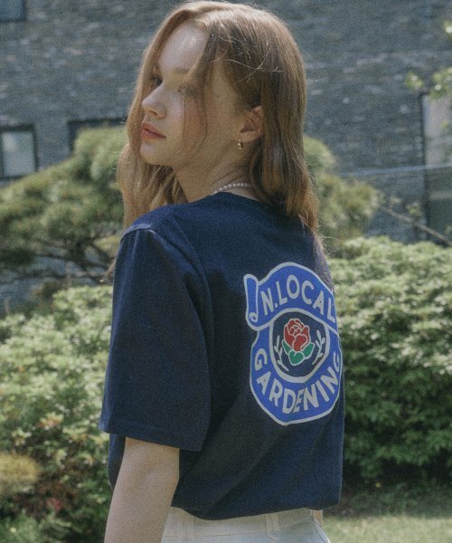 NONLOCAL(ノンローカル)の「Gardening Logo T-shirt - Navy(Tシャツ/カットソー・レディース・その他・FREE)」の1枚目の写真