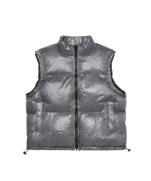 セール】ハイグロッシーツーウェイダウンベスト（ダークグレー