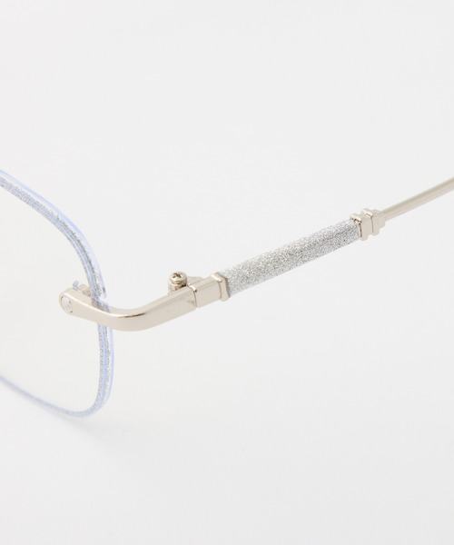 one after another NICE CLAUP（ワンアフターアナザーナイスクラップ）の「グリッター眼鏡（メガネ・レディース・シルバー・FREE）」の2枚目の写真