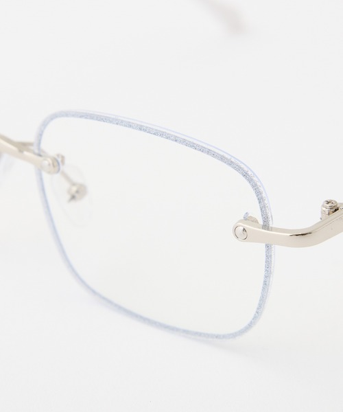 one after another NICE CLAUP（ワンアフターアナザーナイスクラップ）の「グリッター眼鏡（メガネ・レディース・シルバー・FREE）」の3枚目の写真