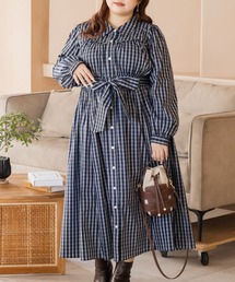 CLETTEオリジナルビスチェ風切替シャツワンピース