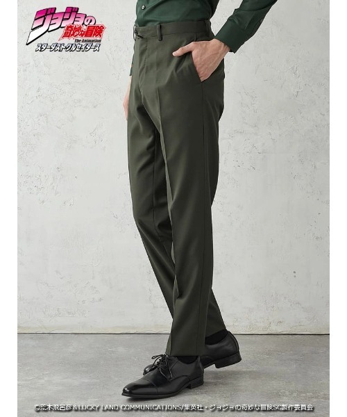 Perfect Suit FActory（パーフェクトスーツファクトリー）の「アニメ『ジョジョの奇妙な冒険 スターダストクルセイダース』セットアップパンツ【花京院典明】（スラックス・メンズ・グリーン・3L/LL/L/M/S/SS）」の5枚目の写真