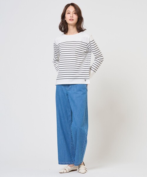 J.PRESS(ジェイプレス)の「コットンリネン 7oz デニム セミワイド パンツ(その他パンツ・レディース・ダルブルー系/スカイブルー系・T15/T13/T17)」の20枚目の写真