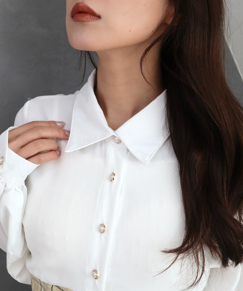 CECIL McBEE(セシルマクビー)の「シャツxチェックコルセットドッキングワンピース(ワンピース・レディース・ベージュ/モカ/ブラック・MEDIUM)」の8枚目の写真