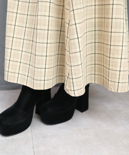 CECIL McBEE(セシルマクビー)の「シャツxチェックコルセットドッキングワンピース(ワンピース・レディース・ベージュ/モカ/ブラック・MEDIUM)」の13枚目の写真
