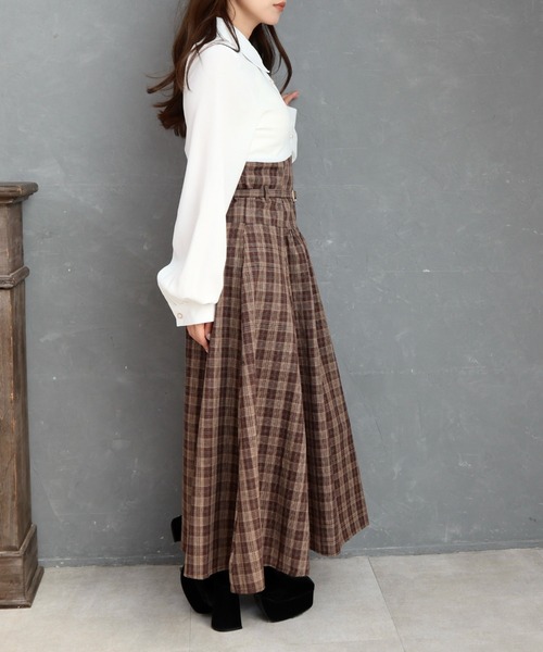 CECIL McBEE(セシルマクビー)の「シャツxチェックコルセットドッキングワンピース(ワンピース・レディース・ベージュ/モカ/ブラック・MEDIUM)」の22枚目の写真
