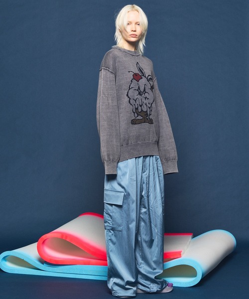 MAISON SPECIAL（メゾンスペシャル）の「《UNISEX》Drapery Satin Prime-Wide Cargo Pants/ドレーパリーサテンプライムワイドカーゴパンツ【MAISON SPECIAL/メゾンスペシャル】（カーゴパンツ・メンズ・ブラック/ライトブルー/チャコールグレー/キャメル・0/1/2）」の5枚目の写真