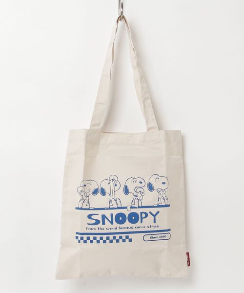 SNOOPY(スヌーピー)の「SNOOPY スヌーピー ロゴカラートートバッグ(トートバッグ・レディース・アイボリー/ネイビー/ブラウン/グリーン/ブルー・FREE)」の13枚目の写真