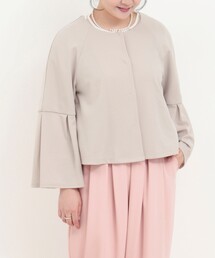 NOLLEY’S | カットジョーゼットノーカラーブルゾン(ブルゾン)