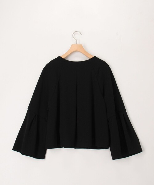 NOLLEY’S（ノーリーズ）の「カットジョーゼットノーカラーブルゾン（ブルゾン・レディース・ベージュ/ブラック・38）」の13枚目の写真