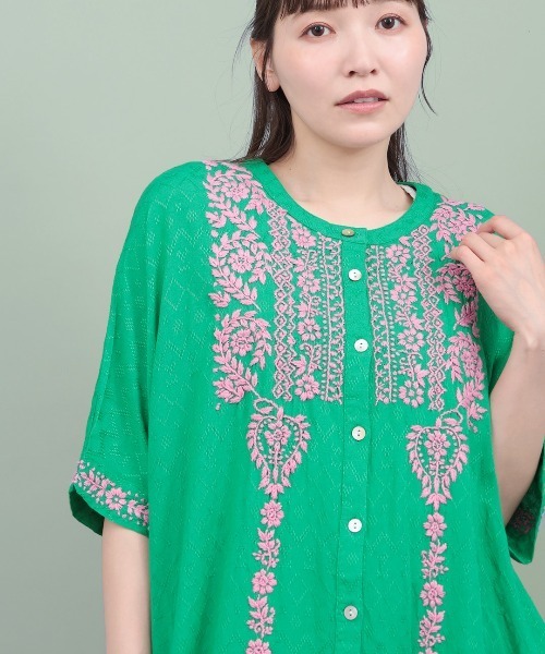 チチカカ（チチカカ）の「Rico ボタニカルハンド刺繍ワンピース（ワンピース・レディース・ブラック/ナチュラル/ライトグリーン・FREE）」の7枚目の写真