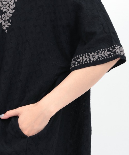 チチカカ（チチカカ）の「Rico ボタニカルハンド刺繍ワンピース（ワンピース・レディース・ブラック/ナチュラル/ライトグリーン・FREE）」の14枚目の写真