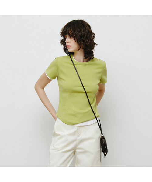 MONGDOL(モンドル)の「エッセンシャルラウンドネック半袖Tシャツ MDTS073_10 Colors(Tシャツ/カットソー・レディース・チャコールグレー/ホワイト/ブラック/ブラウン/ブルー/グリーン/レッド/ライトグレー/ネイビー/ライトピンク・SMALL/MEDIUM)」の6枚目の写真